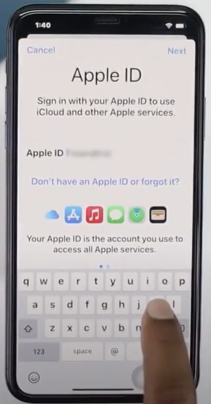 Enter your Apple Id