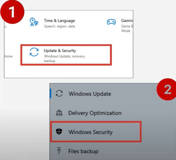 Click on windows security