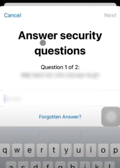 Answer the security questions