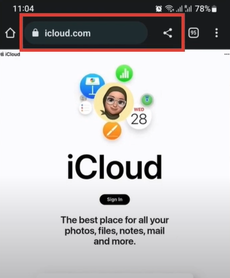 Access the official iCloud mail website