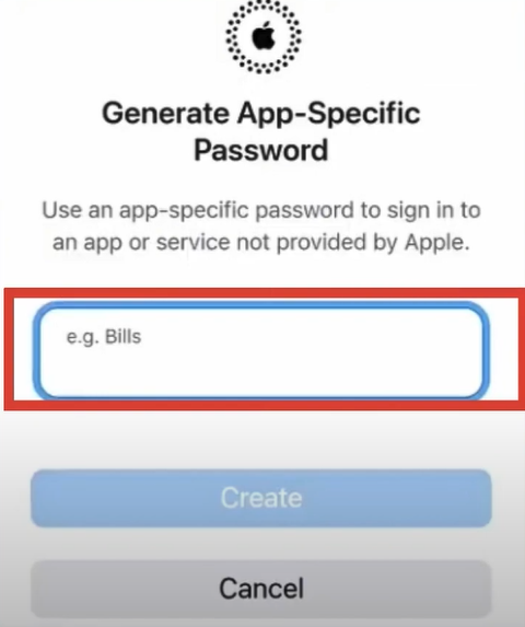 Generate App specific password