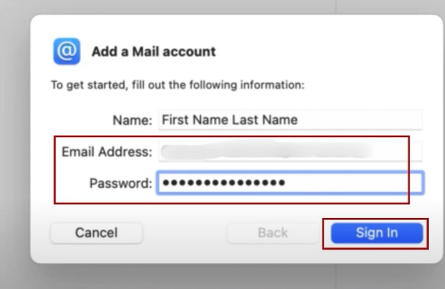 BT mail address and password