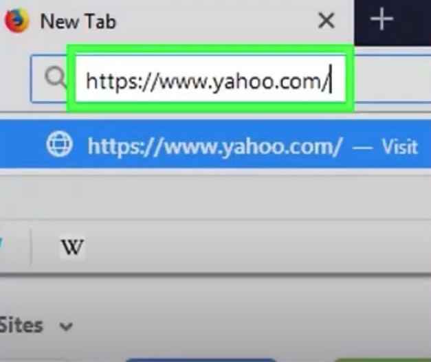 web browser and navigate to the Yahoo login page