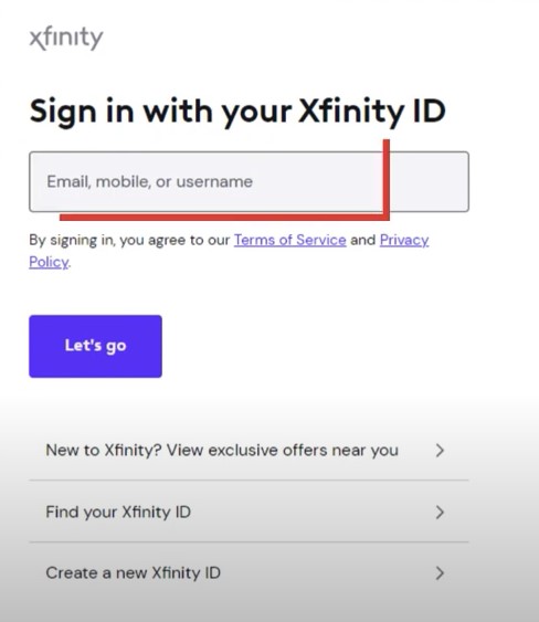 sign into your Xfinity Email account