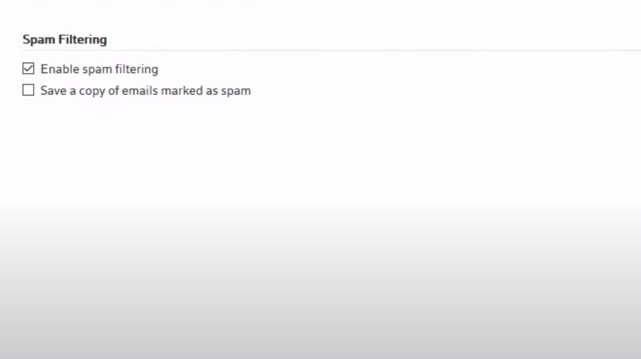 Enable Spam Filtering