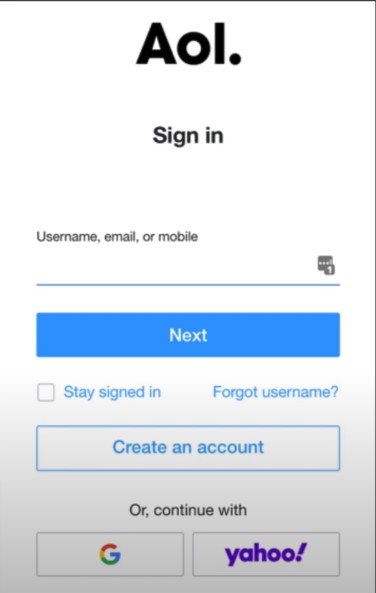 AOL mail account