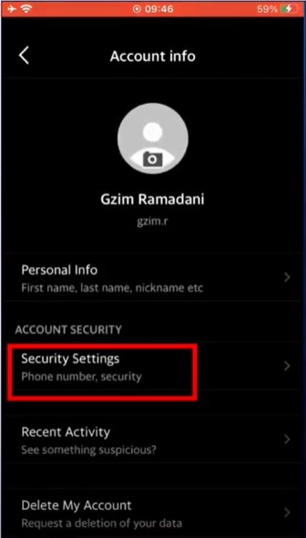 select Security Settings