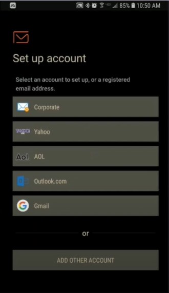 Set Up Account screen