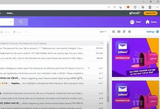 Yahoo mail account