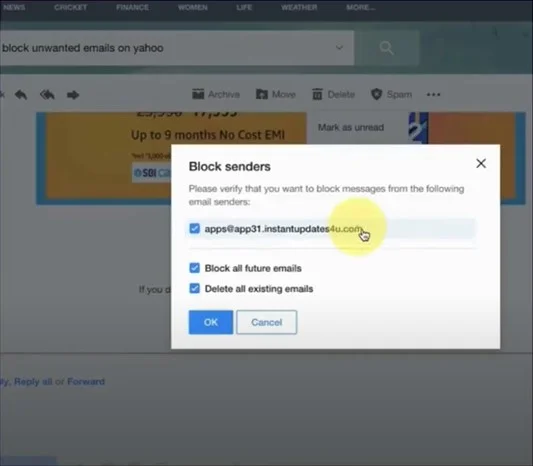 Click Block Sender