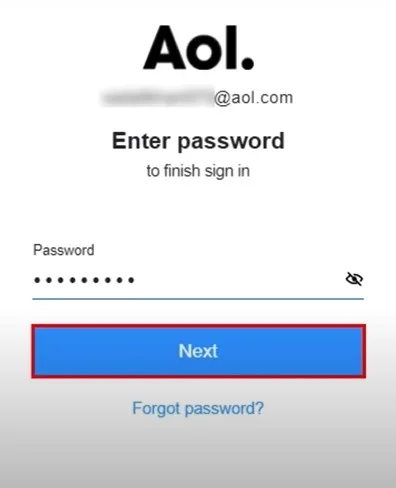 Enter the password and click Next