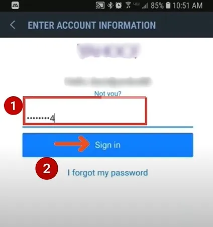 password and tap Sign In