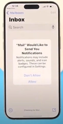 tap Allow to allow notification