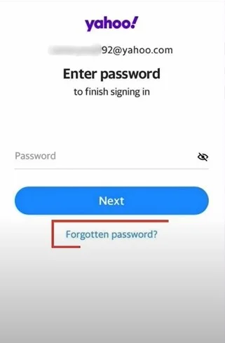 click Forgotten Password