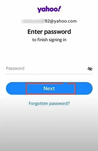 password and click Next