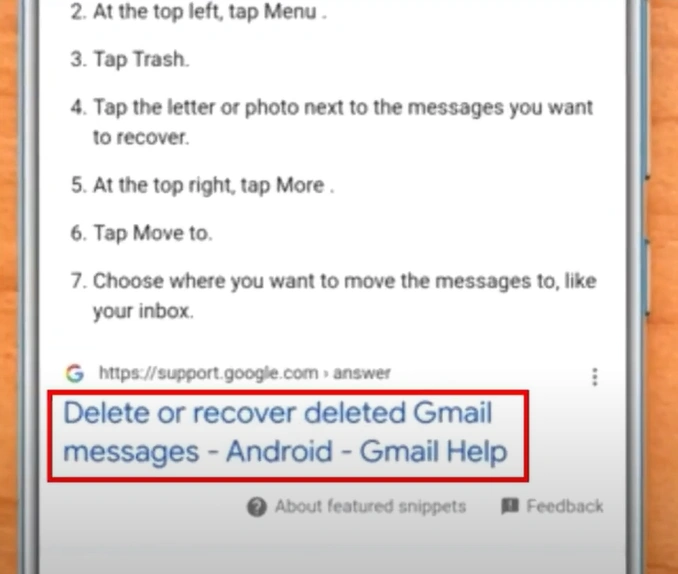 first Gmail help result