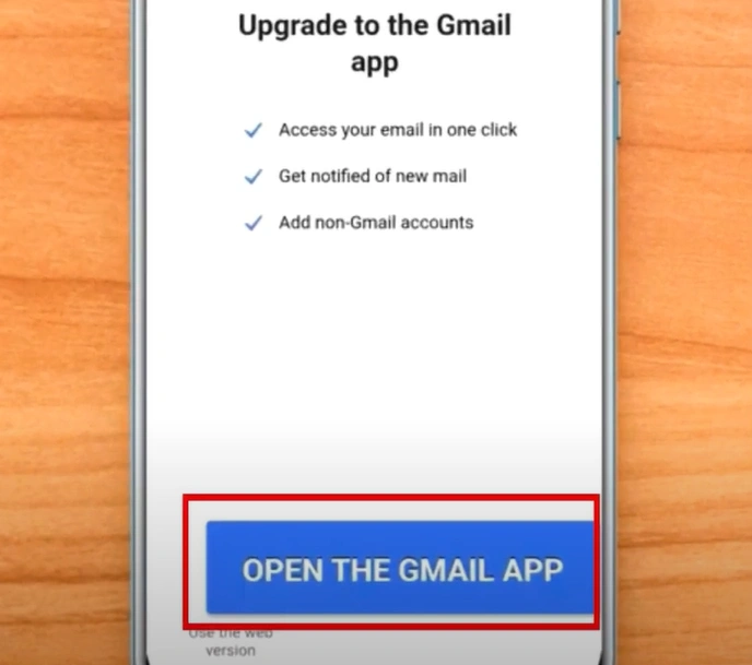 then tap open the Gmail App