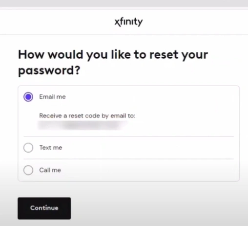 how you’d like to reset the password