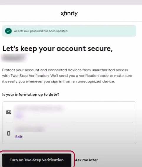 Two-step verification if you wish to