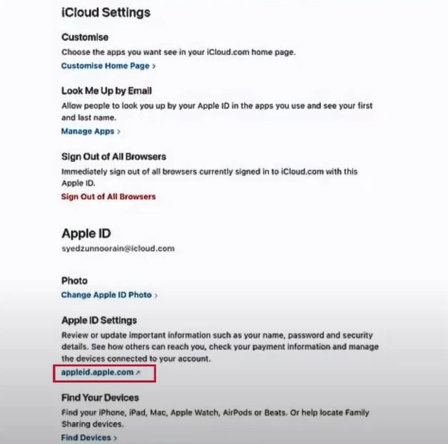 In the Apple ID Settings section