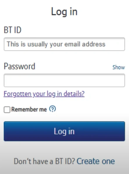 try logging into My BT account again