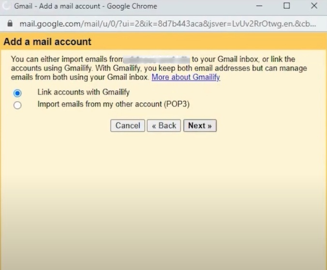 Select Link Accounts with Gmailif