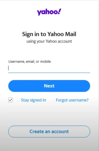 Enter your Yahoo mail login