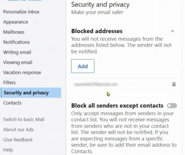 Under Blocked Addresses