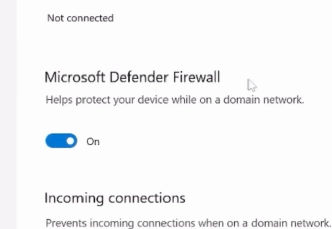 Turn off Microsoft Defender Firewall