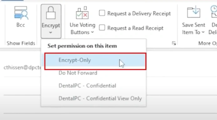 select Encrypt-Only it’ll encrypt the email