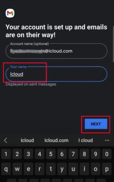 fill in your name and tap Next