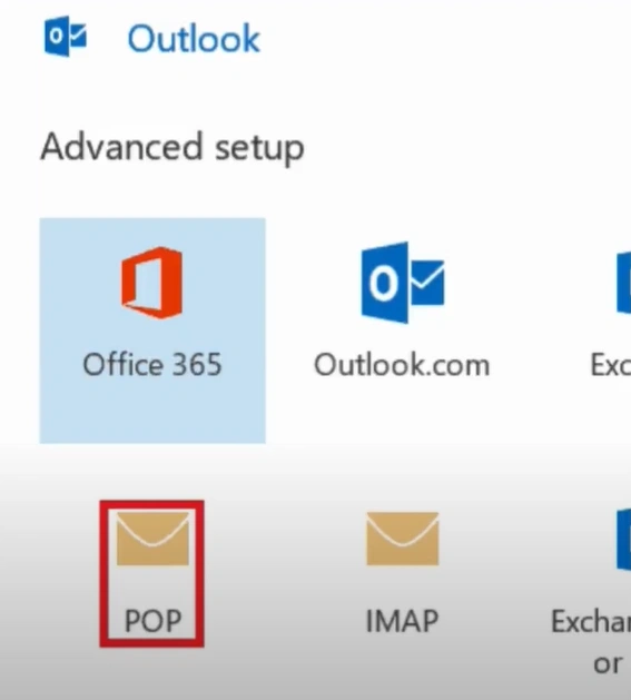 Select POP in the Incoming Mail server field