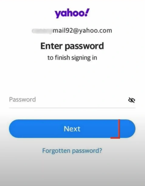 Enter the password and click Next