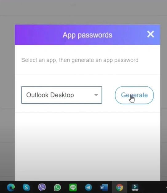 Click on the drop-down and select your app