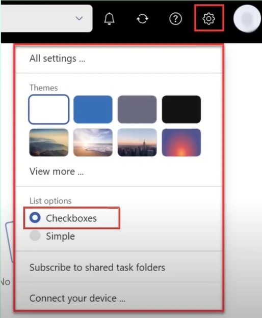 then select Checkboxes and exit settings