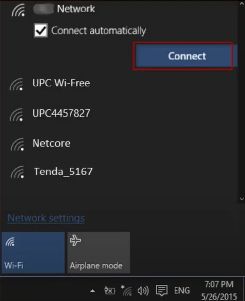 try connecting with a different network