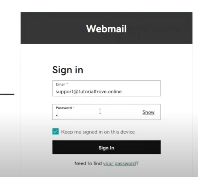 Enter your email ID and password