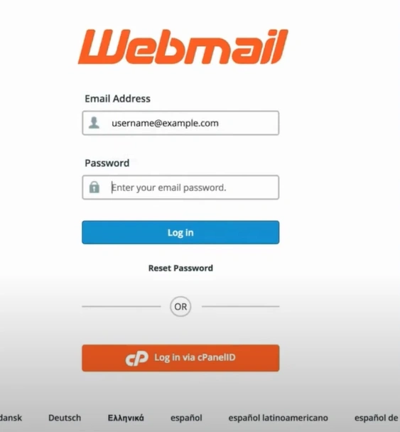 sign in to your Webmail account