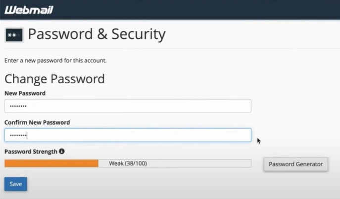 click Password Generator to have the system generate the password