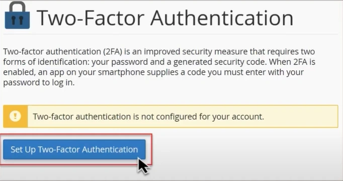 click Set Up Two-Factor Authentication