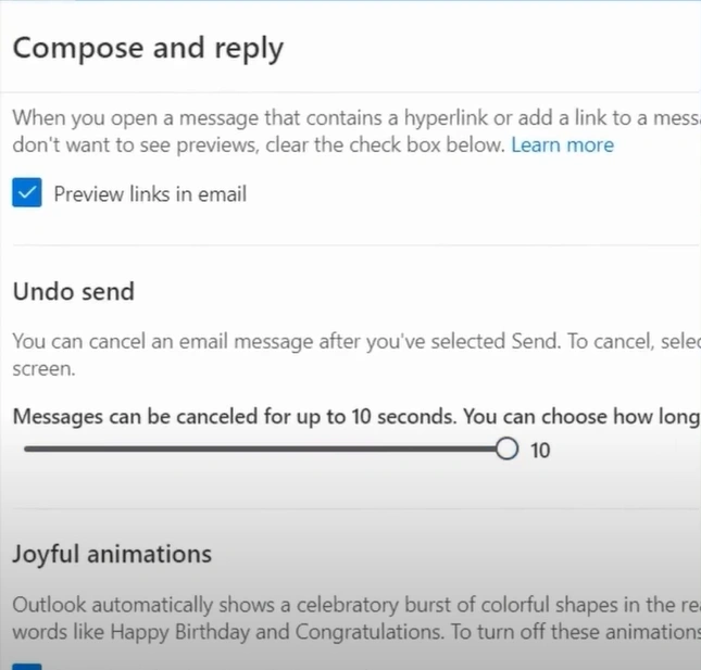 choose how long you want Outlook to wait to send