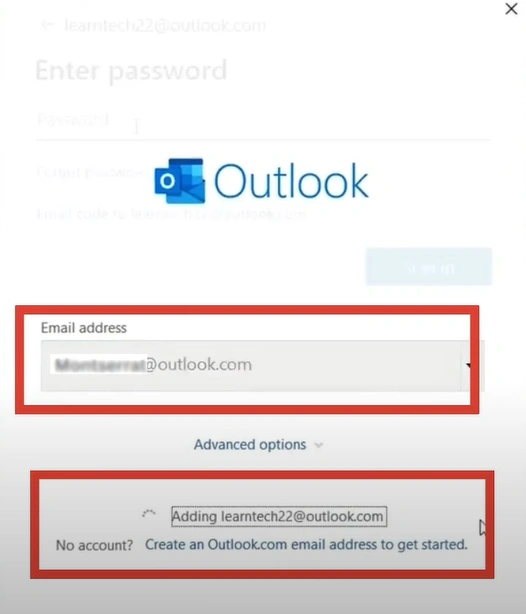 Enter the email address and click Connect