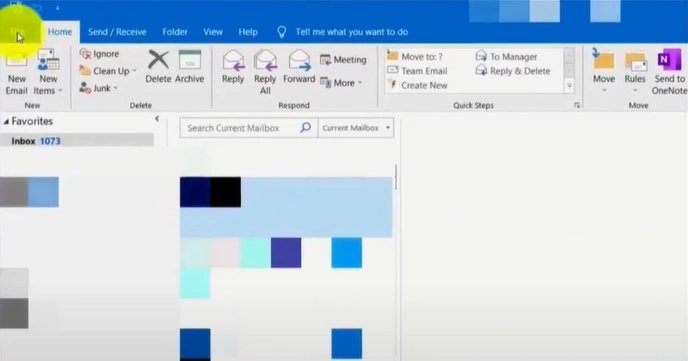 Outlook mail and go to the File tab