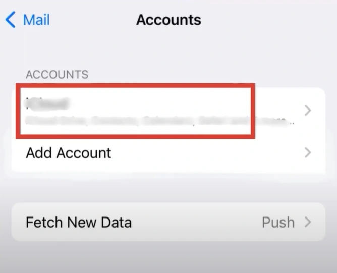 Tap the email address in the Account section