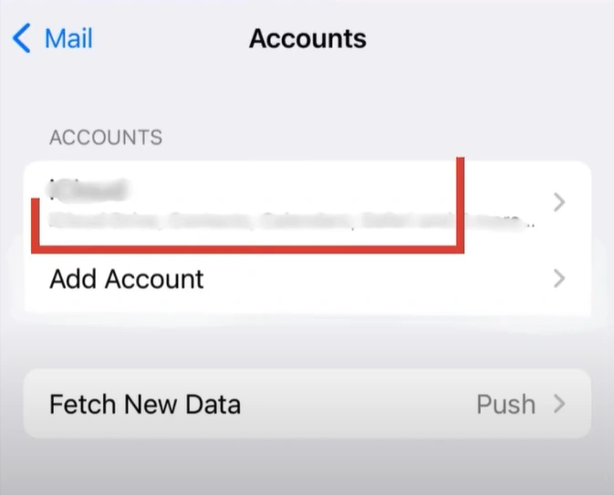 email address in the Account section