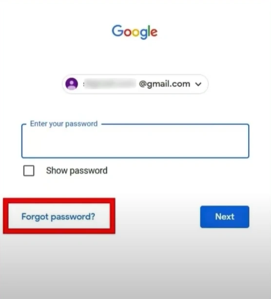 click Forgot Password