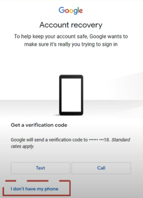  get the Get a Verification Code scree