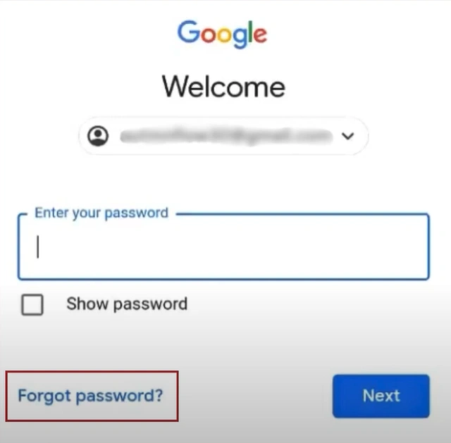 When it asks you to enter the password