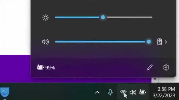 Click on the Wi-Fi icon in the taskbar