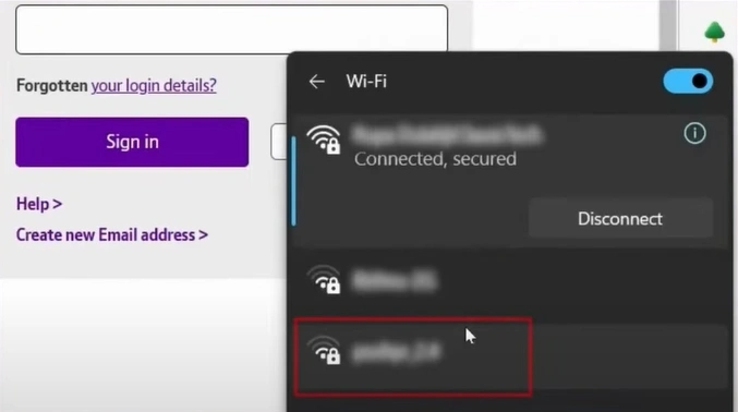 switching to a different  Wi-Fi connection.